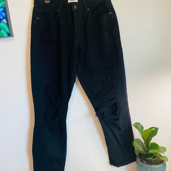JBD Just Black Denim High Rise Women Black Distressed NWT New With Tag - Picture 1 of 6